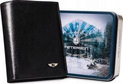 Peterson Duży, skórzany portfel męski bez zapięcia zewnętrznego Peterson NoSize. Portfele męskie Peterson, bez wzorów. Za 119.00 zł.