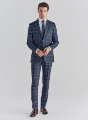 PAKO LORENTE – Granatowe spodnie garniturowe P21WF-6G-032-G. Eleganckie spodnie męskie Pako Lorente, bez wzorów, z elastanu, eleganckie. Za 149.99 zł.