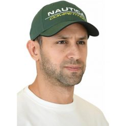 Czapka z daszkiem Nautica Tappa Snapback. Zielone czapki męskie Nautica, bez wzorów, sportowe. Za 119.00 zł.