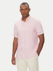Tommy Hilfiger Koszula MW0MW35207 Różowy Regular Fit. Czerwone koszule męskie Tommy Hilfiger, m, bez wzorów, ze lnu, bez kołnierzyka, bez ramiączek. Za 349.99 zł.
