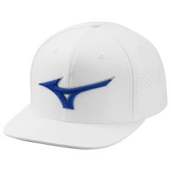 Czapka z daszkiem golf Mizuno Tour Flat Snapback Biały. Białe czapki męskie Mizuno, bez wzorów, sportowe. Za 292.95 zł.