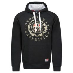 Bluza męska Geographical Norway GIGER BLACK - czarna (WZ3045H). Czarne bluzy rozpinane męskie Geographical Norway, m, bez wzorów, z bawełny, z kapturem. Za 149.00 zł.