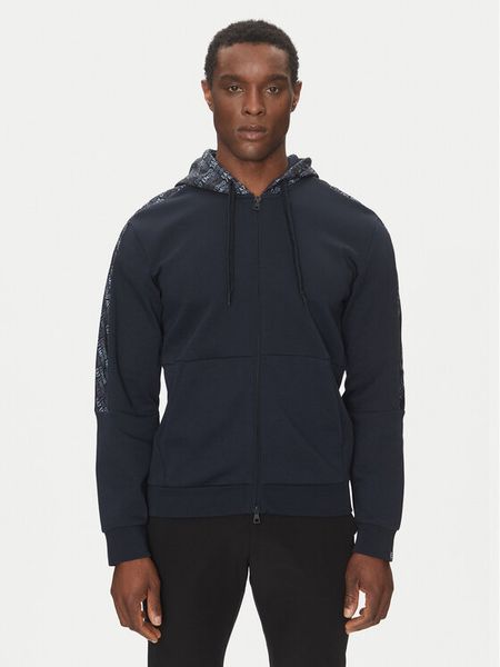 EA7 Emporio Armani Bluza 7M000209 AF12660 UB102 Granatowy Modern Fit. Niebieskie bluzy rozpinane męskie EA7 Emporio Armani, l, bez wzorów, z bawełny, bez ramiączek, bez kaptura. Za 479.99 zł.