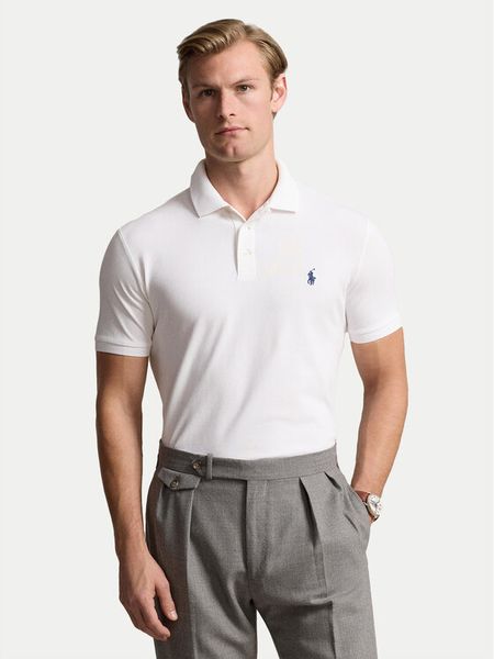 Polo Ralph Lauren Polo 710941439002 Biały Custom Slim Fit. Białe koszulki polo męskie Polo Ralph Lauren, m, bez wzorów, z bawełny, bez kołnierzyka, bez ramiączek. Za 299.00 zł.