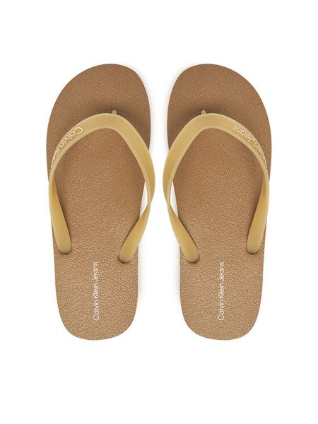 Calvin Klein Jeans Japonki Thong+ Tpu YM0YM01265 Beżowy. Brązowe klapki i japonki męskie Calvin Klein Jeans, bez wzorów, z jeansu. Za 179.99 zł.