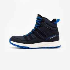 Buty turystyczne męskie Quechua NH500 Mid wodoodporne. Niebieskie buty trekkingowe męskie QUECHUA, na zimę, bez wzorów, sportowe, bez obcasa, bez zapięcia. Za 219.99 zł.