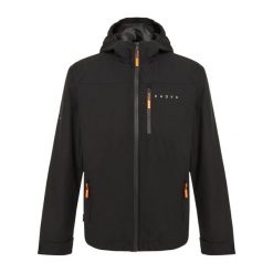 Kurtka przeciwdeszczowa męska KADVA Forest. Czarne kurtki męskie KADVA, m, bez wzorów, sportowe, bez ramiączek, bez kaptura. Za 189.99 zł.