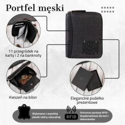 Paolo Peruzzi Portfel męski w orientacji pionowej czarny bawełniany canvas i skóra naturalna AY-06-BL. Brązowe portfele męskie Paolo Peruzzi, bez wzorów, z bawełny. Za 101.92 zł.