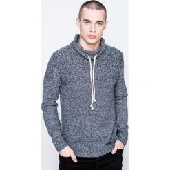 Jack & Jones - Sweter. Szare swetry męskie Jack & Jones, z bawełny, z golfem, z krótkim rękawem. W wyprzedaży za 69.90 zł.