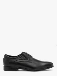 Czarne półbuty męskie sznurowane. Czarne eleganckie półbuty męskie Ryłko, ze skóry, eleganckie, bez obcasa, bez zapięcia. Za 399.99 zł.
