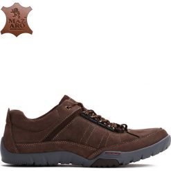 Brązowe Skórzane Półbuty Aron. Buty sportowe na co dzień męskie Born2be. Za 169.99 zł.