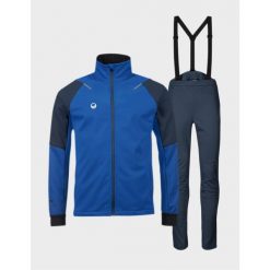 Komplet do narciarstwa biegowego męski Halti Nietos XCT. Niebieskie spodnie narciarskie i snowboardowe męskie Halti, bez wzorów, narciarskie. Za 894.99 zł.