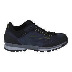 Buty trekkingowe męskie Lowa Delago Low Gtx. Niebieskie buty trekkingowe męskie Lowa, bez wzorów, z materiału, sportowe, bez obcasa, bez zapięcia. Za 1,147.00 zł.