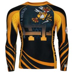Koszulka sportowa męska Rashguard do MMA EXTREME HOBBY ANGRY WASP. Czarne bielizna termoaktywna męska EXTREME HOBBY, m, bez wzorów, z bawełny, bez ramiączek, do biegania. Za 209.00 zł.