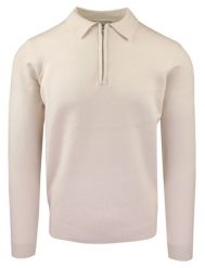 Męski, Lekki Sweter z Wiskozy z Kołnierzykiem Polo - Brave Soul - Kremowy. Białe kardigany męskie Brave Soul, l, bez wzorów, z poliamidu, bez ramiączek. Za 119.00 zł.