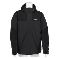 Kurtka trekkingowa męska Jack Wolfskin A618726350. Czarne kurtki męskie Jack Wolfskin, m, bez wzorów, z syntetyku, klasyczne, bez ramiączek, z kapturem. Za 1,028.00 zł.