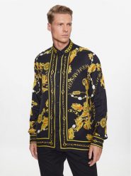 Versace Jeans Couture Koszula 75GAL2RC Czarny Regular Fit. Czarne koszule męskie Versace Jeans Couture, m, bez wzorów, z jeansu, bez kołnierzyka, bez ramiączek. Za 2,349.00 zł.