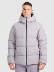 4F Kurtka narciarska membrana 5000 męska - brązowa S. Brązowe kurtki narciarskie i snowboardowe męskie 4f, na zimę, m, bez wzorów, bez kaptura, narciarskie. Za 499.99 zł.