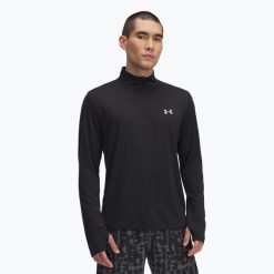 Bluza do biegania męska Under Armour Launch 1/4 Zip. Czarne bluzy nierozpinane męskie Under Armour, m, bez wzorów, sportowe, bez ramiączek, bez kaptura. Za 179.99 zł.