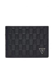 Guess Portfel SMMADL LEA27 Czarny. Czarne portfele męskie Guess, z aplikacjami, ze skóry. Za 319.99 zł.