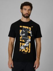 4F T-shirt regular z nadrukiem męski - czarny 3XL. Czarne t-shirty męskie 4f, m, bez wzorów, z bawełny, klasyczne, bez ramiączek. Za 69.99 zł.