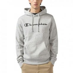 Bluza męska z kapturem treningowa Champion Hooded Sweatshirt szara. Szare bluzy nierozpinane męskie CHAMPION, m, bez wzorów, casualowe, bez ramiączek, z kapturem. Za 229.00 zł.