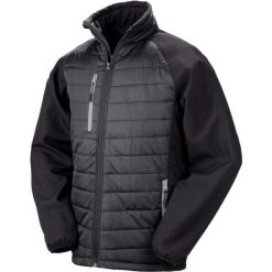 Kurtka Result Softshell Rembourrée Black Compass. Czarne kurtki męskie RESULT, m, bez wzorów, z puchu, bez ramiączek, bez kaptura. Za 233.00 zł.