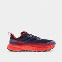 Buty do biegania męskie, Trailfly Speed. Czarne buty do biegania męskie Inov-8, bez wzorów, z gumy, bez zapięcia, do biegania. Za 408.99 zł.