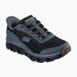 Buty męskie SKECHERS Glide-Step Sole Glover Peak. Czarne buty do biegania męskie Skechers, bez wzorów, bez zapięcia, do biegania, skechers sport. Za 339.99 zł.