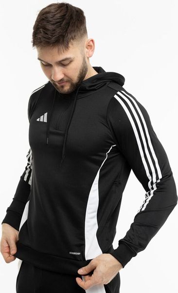 Adidas Bluza męska adidas Tiro 24 Training Hooded czarna IJ9957 S. Czarne bluzy nierozpinane męskie ADIDAS, m, bez wzorów, bez ramiączek, bez kaptura. Za 173.86 zł.