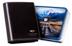 Portfel skórzany Peterson [DH] PTN 22310-VT c. brązowy. Brązowe portfele męskie Peterson, bez wzorów, ze skóry. Za 229.99 zł.