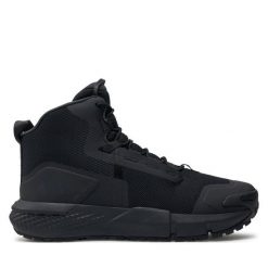 Trekkingi Under Armour. Czarne buty trekkingowe męskie Under Armour, bez wzorów, sportowe, bez obcasa, bez zapięcia. Za 699.99 zł.