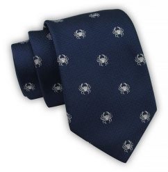 Krawat Alties (7 cm) - Znaki Zodiaku: RAK. Niebieskie krawaty i muchy męskie Alties, bez wzorów, z tkaniny, eleganckie. Za 49.00 zł.