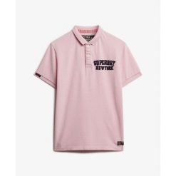 Polo Superdry Vintage Athletic. Czerwone koszulki polo męskie Superdry., m, bez wzorów, vintage, bez kołnierzyka, bez ramiączek. Za 267.00 zł.