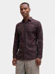 Jack & Jones Koszula Parker 12227385 Bordowy Slim Fit. Czerwone koszule męskie Jack & Jones, m, bez wzorów, z bawełny, bez kołnierzyka, bez ramiączek. Za 239.99 zł.
