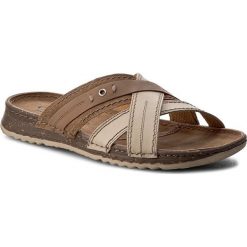Klapki CESARE CAVE MI07-LORENZO-02. Szare klapki i japonki męskie Cesare Cave, bez wzorów, ze skóry. W wyprzedaży za 49.99 zł.