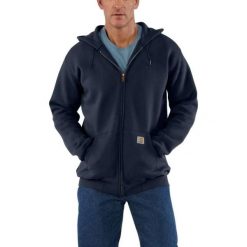 Bluza sportowa męska z kapturem Carhartt Midweight Hooded Zip Sweatshirt. Niebieskie bluzy nierozpinane męskie Carhartt, l, bez wzorów, z kapturem. Za 302.99 zł.