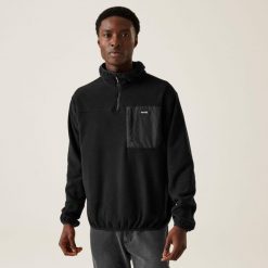 Polar turystyczny męski Frankie Half Zip. Czarne bluzy z polaru męskie Regatta, m, bez wzorów, z polaru, eleganckie, bez ramiączek, bez kaptura. W wyprzedaży za 139.99 zł.
