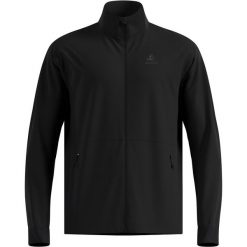 Kurtka przeciwwiatrowa Odlo Jacket ESSENTIAL WARM. Czarne kurtki męskie Odlo, bez wzorów, sportowe, bez ramiączek, bez kaptura. Za 539.99 zł.