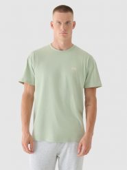 4F T-shirt oversize z nadrukiem męski - oliwkowy XL. Brązowe t-shirty męskie 4f, m, bez wzorów, z bawełny, bez kołnierzyka, bez ramiączek. W wyprzedaży za 29.99 zł.