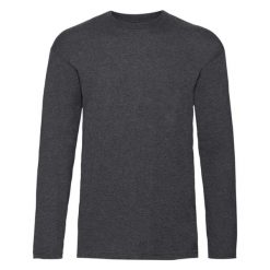 Męska Koszulka Z Długim Rękawem Valueweight Heather. Szare koszulki męskie z długim rękawem Fruit of the Loom, m, bez wzorów, sportowe, bez kołnierzyka, bez ramiączek. Za 50.99 zł.