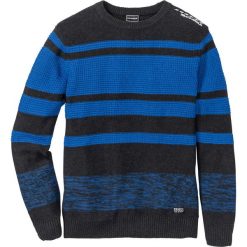 Sweter Regular Fit bonprix antracytowy melanż - lazurowy w paski. Swetry męskie marki bonprix. Za 79.99 zł.
