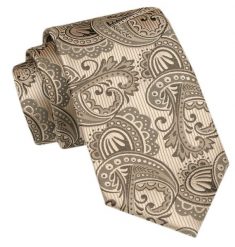 Modny Krawat Męski - Alties - Bladozłoty, Wzór Kwiatowy. Żółte krawaty i muchy męskie Alties, bez wzorów, z tkaniny, eleganckie. Za 49.00 zł.