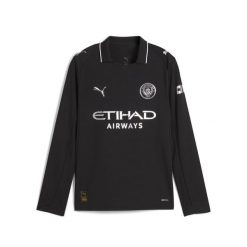 Młodzieżowa koszulka wyjazdowa z długim rękawem Manchester City 25/26 PUMA Black. Czarna koszulki męskie z długim rękawem Puma, m, bez wzorów, młodzieżowe, bez kołnierzyka, bez ramiączek. Za 379.00 zł.