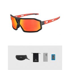 Okulary przeciwsłoneczne Rockbros SP214BK. Czarne okulary przeciwsłoneczne męskie ROCKBROS, bez wzorów, sportowe. Za 119.99 zł.