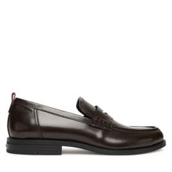 Półbuty HUGO. Brązowe eleganckie półbuty męskie Hugo, wizytowe, bez obcasa, bez zapięcia. Za 659.99 zł.