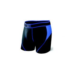 BOKSERKI MĘSKIE SAXX KINETIC - BLACK/COBALT. Czarne bokserki męskie Saxx, z dzianiny. Za 159.00 zł.