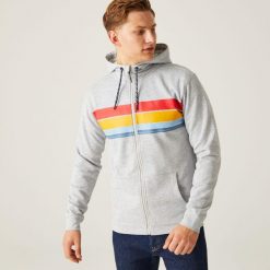 Shorebay II męska bluza z kapturem. Szare bluzy z polaru męskie Regatta, m, bez wzorów, z bawełny, eleganckie, bez ramiączek, z kapturem. W wyprzedaży za 99.99 zł.