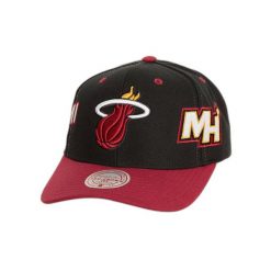 Czapka z daszkiem Mitchell & Ness Overbite Pro Miami Heat. Czarne czapki męskie Mitchell & Ness, bez wzorów, eleganckie. Za 222.50 zł.