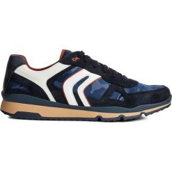 Geox - Buty. Niebieskie buty sportowe na co dzień męskie Geox, bez wzorów, z materiału, sportowe, bez ramiączek, bez kaptura. W wyprzedaży za 299.90 zł.